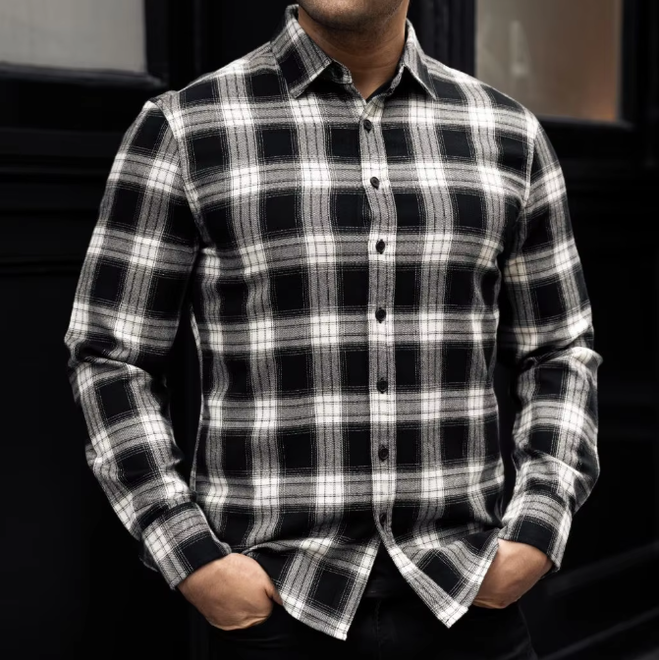 Basic Plaid Long Sleeve Shirt