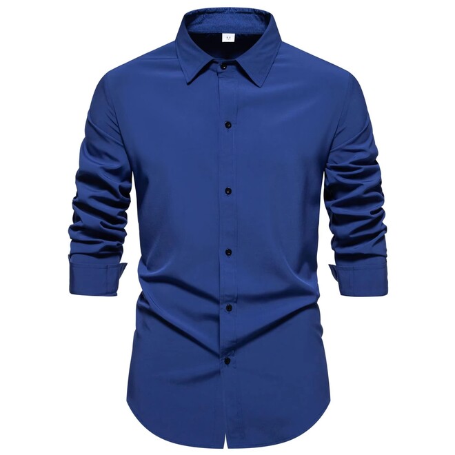 Mens Casual Long Sleeve Basic Shirt