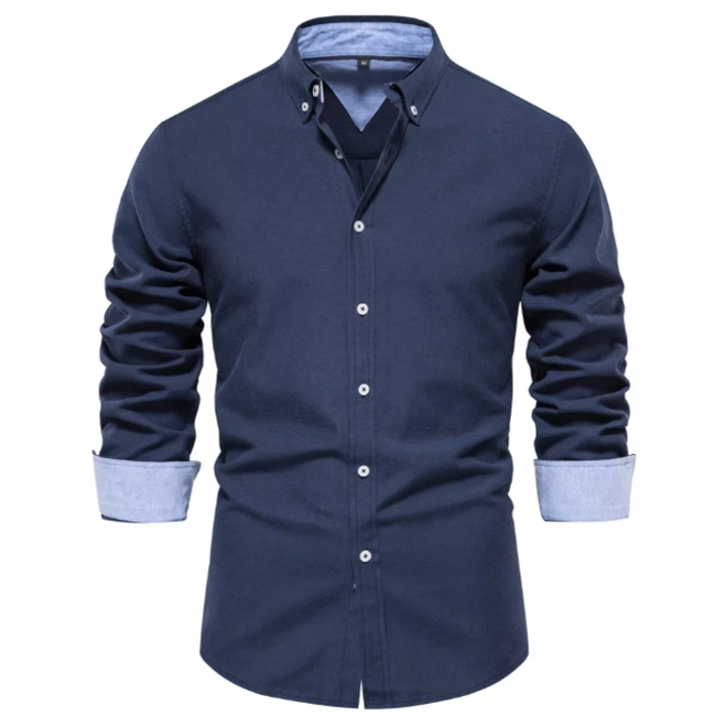 Autumn Mens Casual Slim Fit Long Sleeve Shirt