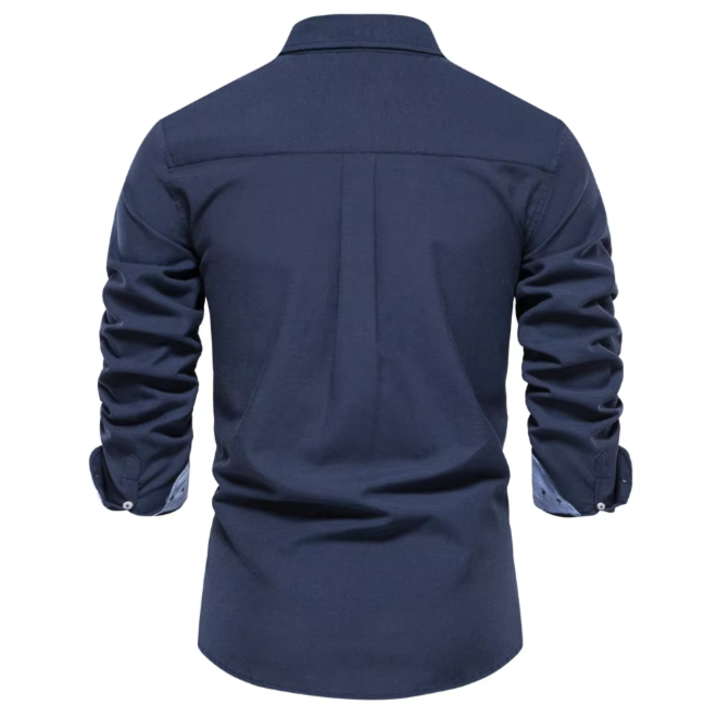 Autumn Mens Casual Slim Fit Long Sleeve Shirt