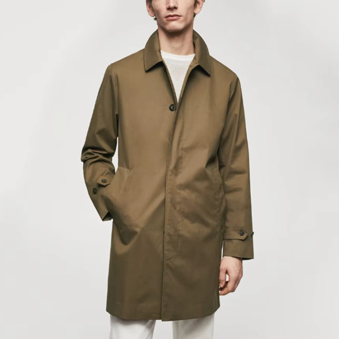 Mens Autumn Slim Fit Trench Coat