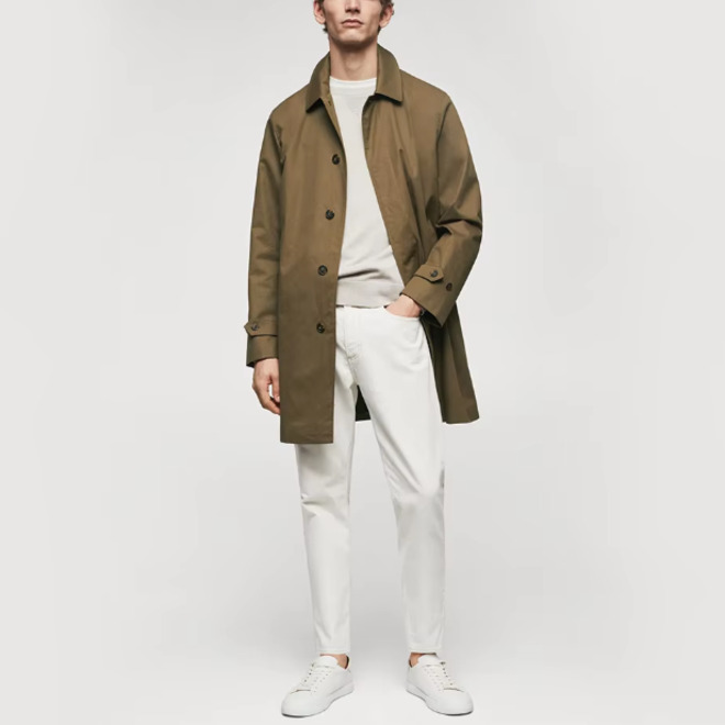 Mens Autumn Slim Fit Trench Coat