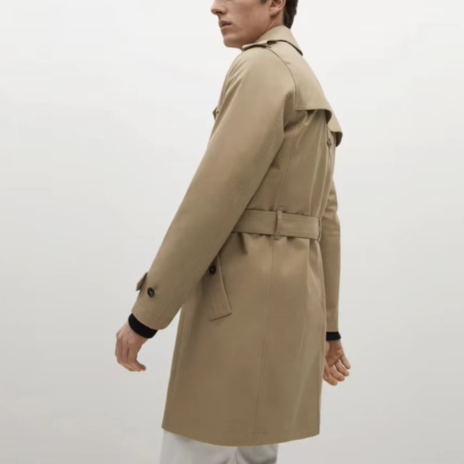 Mens Autumn Medium Long Trench Coat