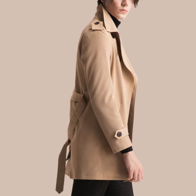 British Style Mens Mid Length Double Breasted Slim Fit Trench Coat