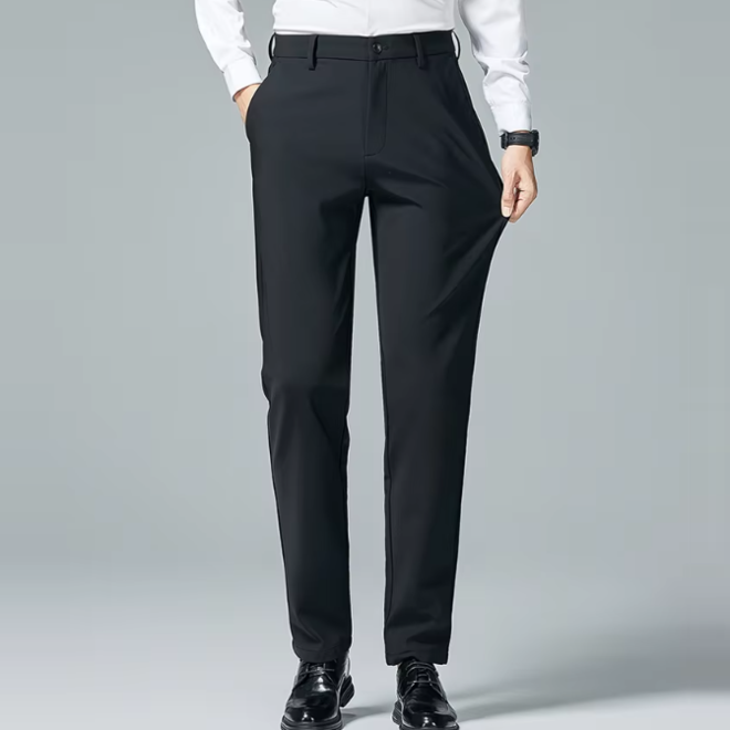 Autumn Mens Business Casual Pants Straight Through Slim Fit