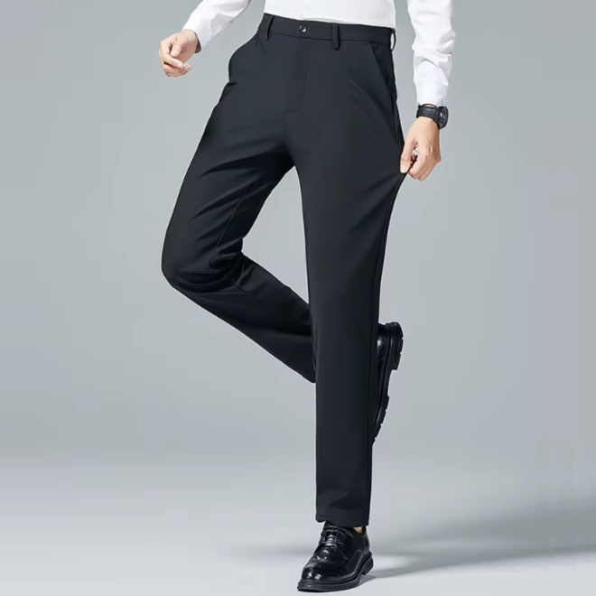 Autumn Mens Business Casual Pants Straight Through Slim Fit