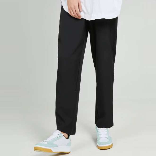 Mens Casual Zipper Long Straight Loose Suit Pants