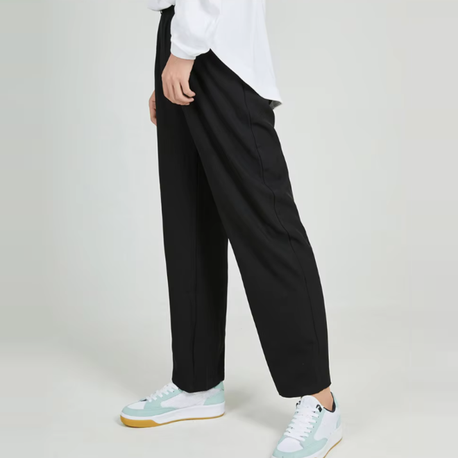Mens Casual Zipper Long Straight Loose Suit Pants