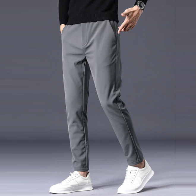 Stretchy Mens Formal Casual Elastic Waist Dress Pants