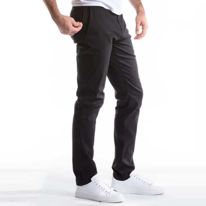 Autumn Mens Casual High Elastic Business Office Straight Ankle Length Trousers