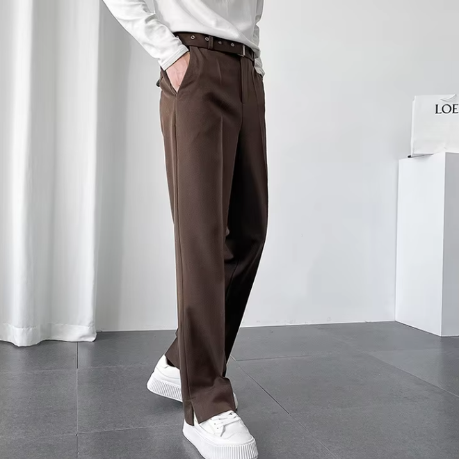 Mens Autumn Casual Loose Suit Pants
