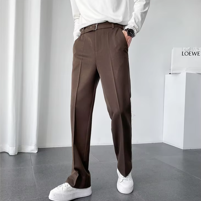 Mens Autumn Casual Loose Suit Pants