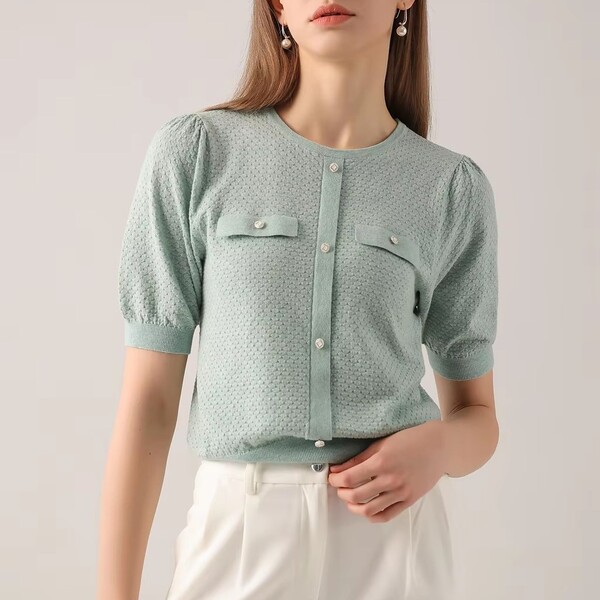 Ladies ShortSleeved Casual Knitwear