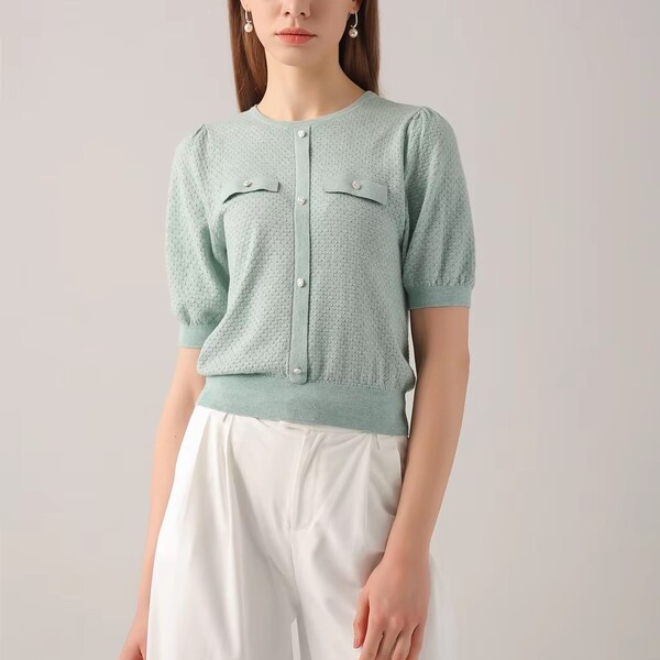 Ladies ShortSleeved Casual Knitwear