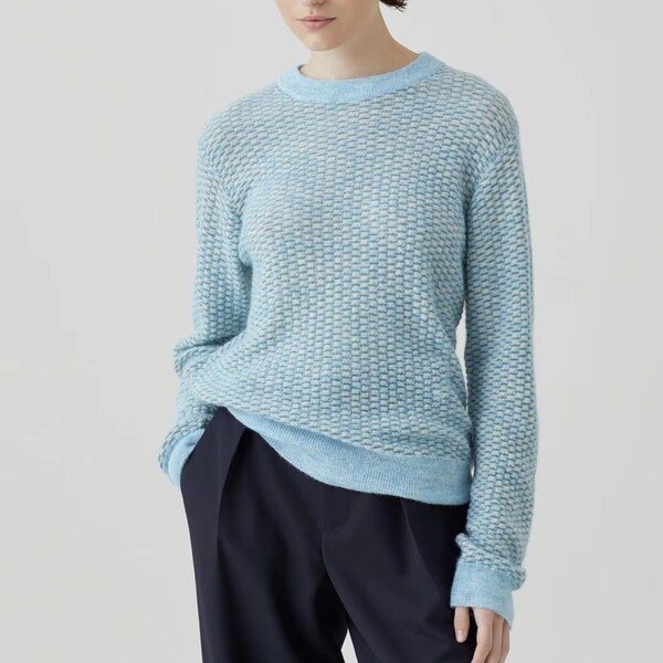 Womens Knitted Jacquard Pullover Knit Sweater
