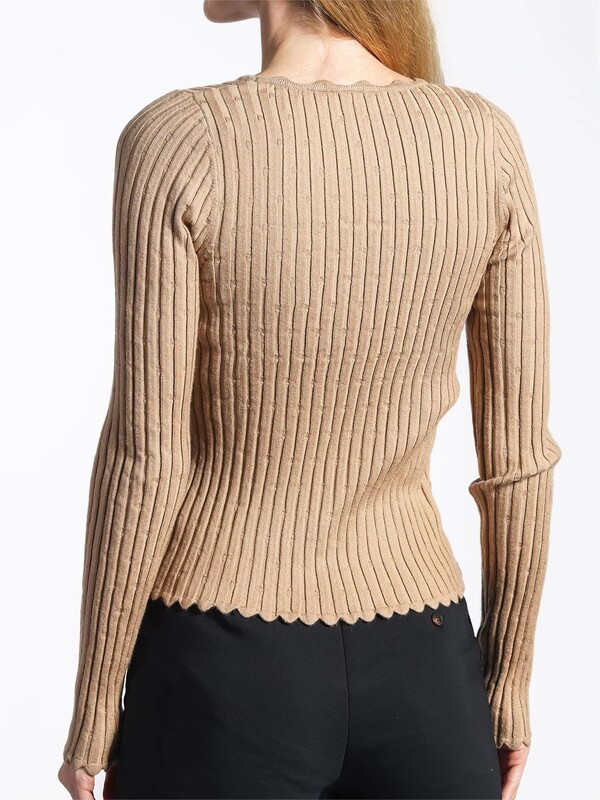 Womens Solid Color Square Neck Slim Knit Sweater